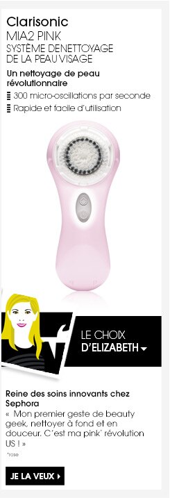 LIVRAISON OFFERTE(2) -  NOUVEAU 
Clarisonic
MIA2? Rose 
Système de nettoyage de la peau pour le visage